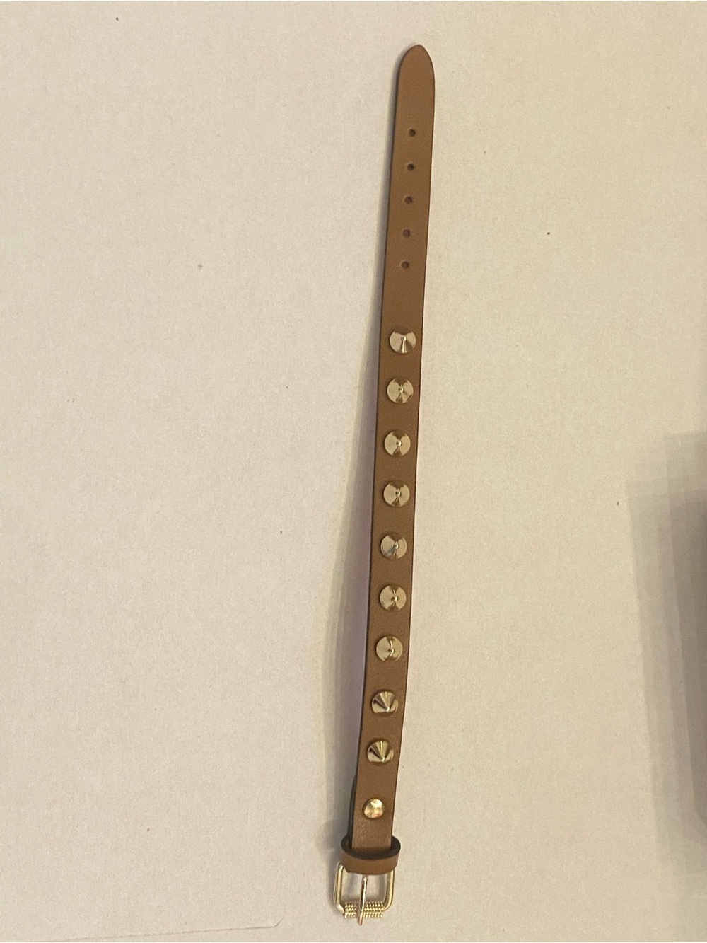 Christian Louboutin Brown Leather Spike Bracelet with Red Lining - Picture 5 of 7